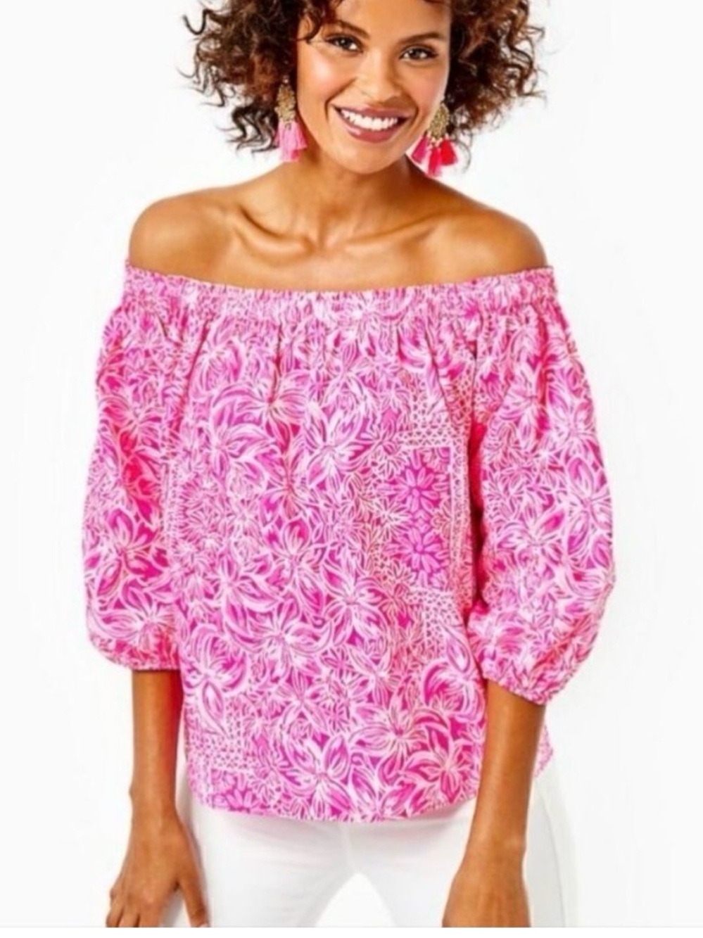 Lilly Pulitzer Winifred Top Pinata Pink New Blooms On The Bloc Medium